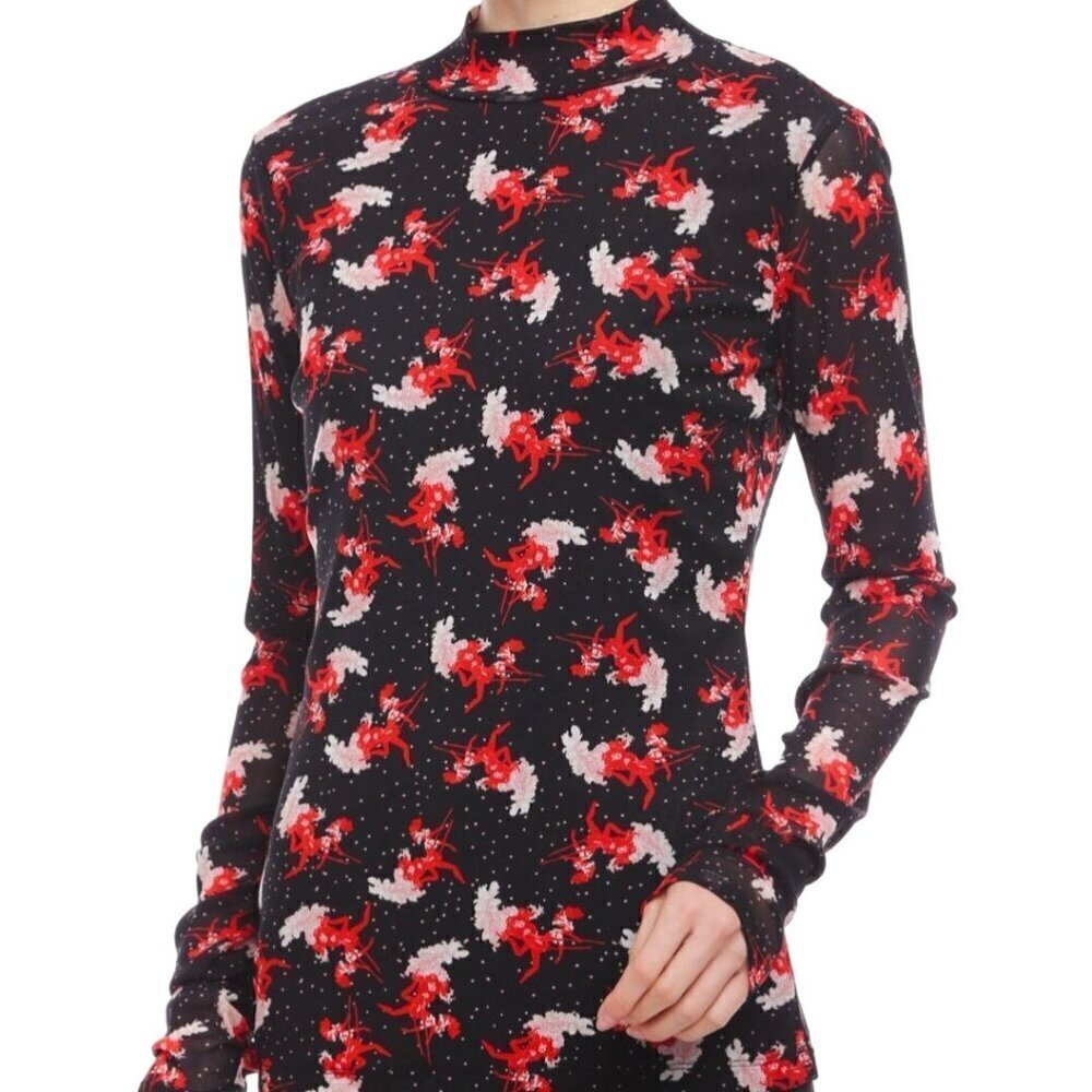 DVF Diane Von Furstenberg Remy Double Layer Mesh Top Size S